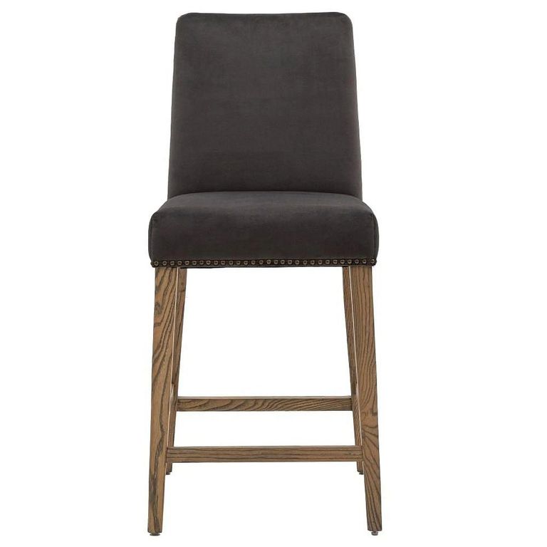 Clearance - Rex Barstools - Set of 2 - Mouse Velvet - D540