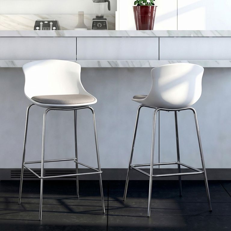 Helena Barstool - Set of 2 - White - ABS7085WHT