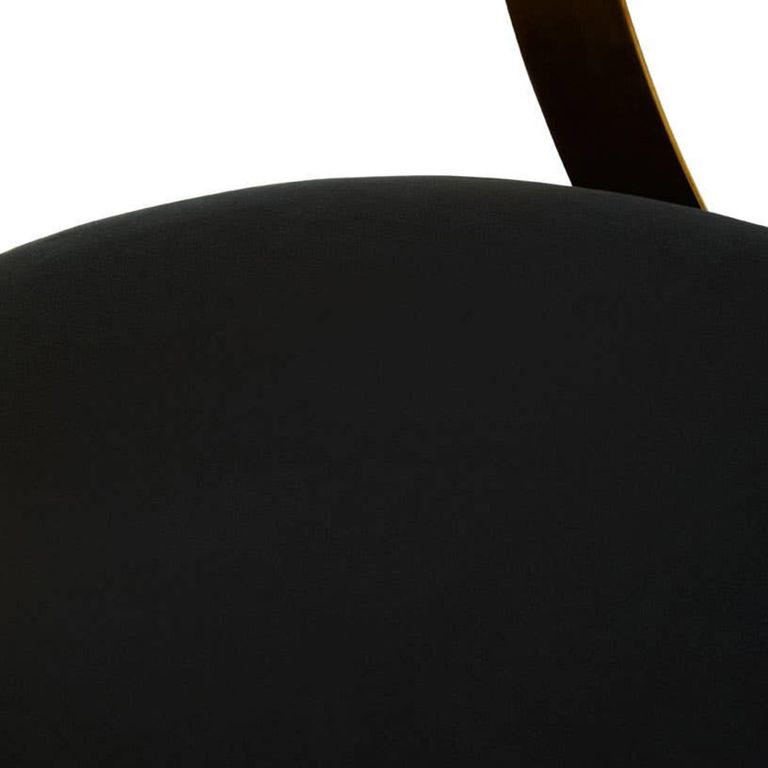 Azalea Barstool - Black Velvet Fabric with Gold Metal
