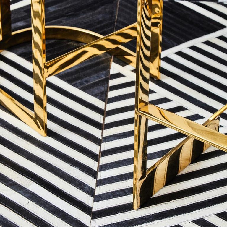 Azalea Barstool - Black Velvet Fabric with Gold Metal