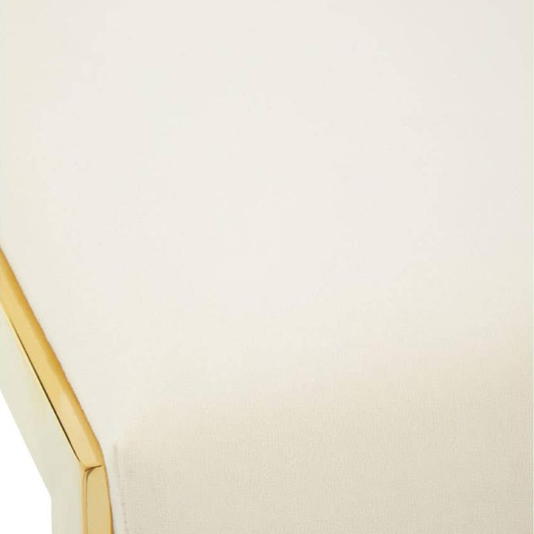 Azalea Barstool - Set of 2 - Ivory Fabric with Gold Base