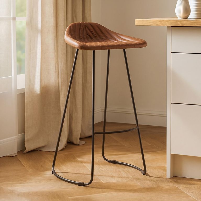 Buffalo Barstool - Set of 2 - Brown - Leather