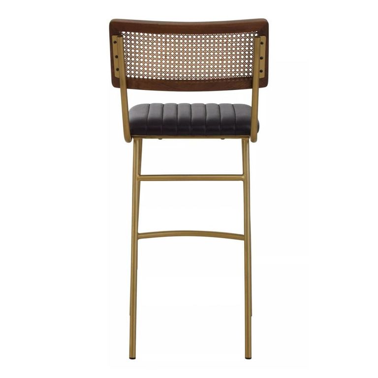 Buffalo Bar Chair - Black - Leather with Gold Metal