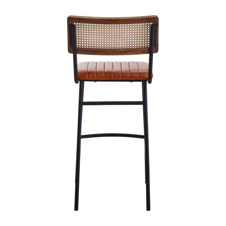 Buffalo Bar Chair - Tan - Leather with Black Metal