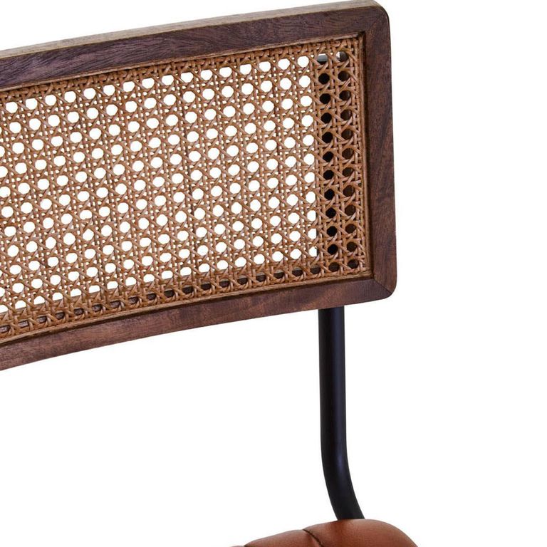 Buffalo Bar Chair - Tan - Leather with Black Metal