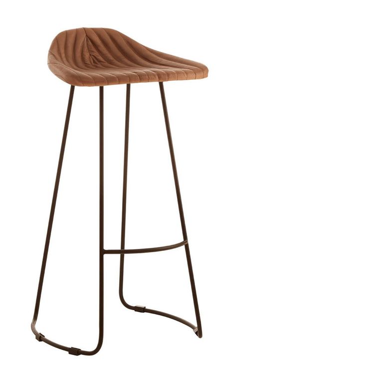 Buffalo Barstool - Set of 2 - Light Brown - Leather
