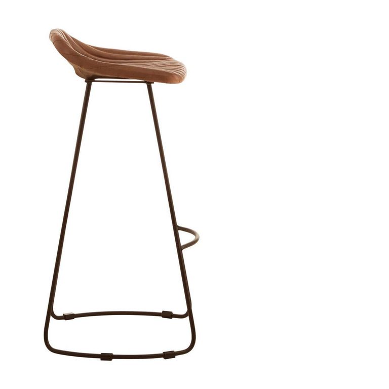 Buffalo Barstool - Set of 2 - Light Brown - Leather