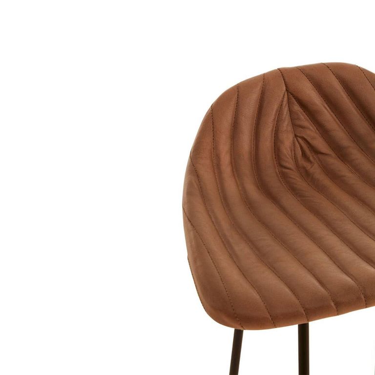 Buffalo Barstool - Set of 2 - Light Brown - Leather