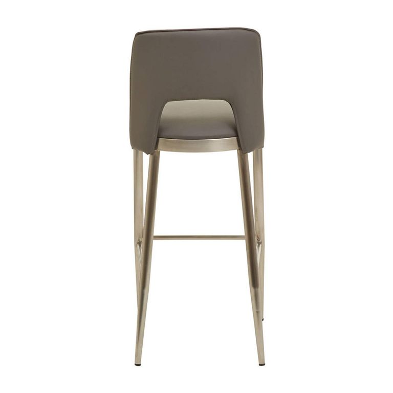 Gilden Bar Chair - Grey Faux Leather with Metal Legs