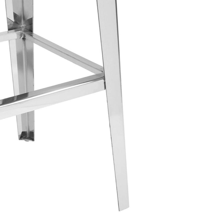Horizon Barstool - Black Velvet Fabric with Silver Metal