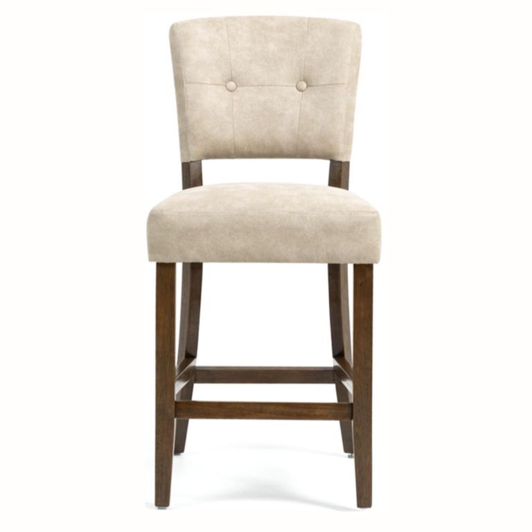 Oakridge Counter Stool - Set of 2 - Beige Bison Fabric - Dark Oak