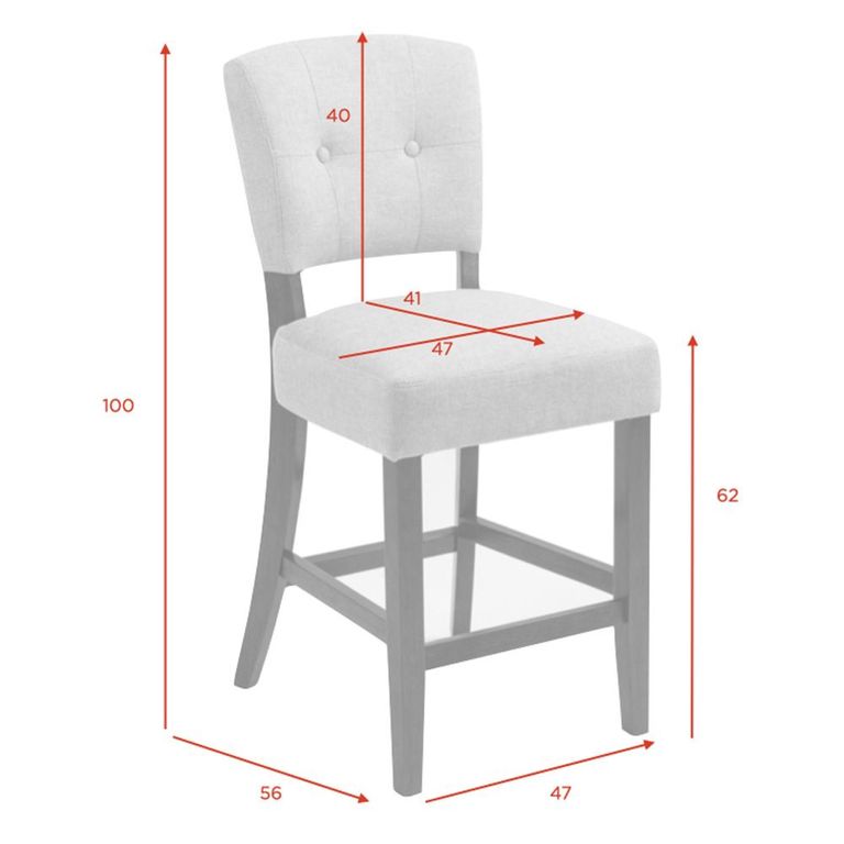 Oakridge Counter Stool - Set of 2 - Beige Bison Fabric - Dark Oak