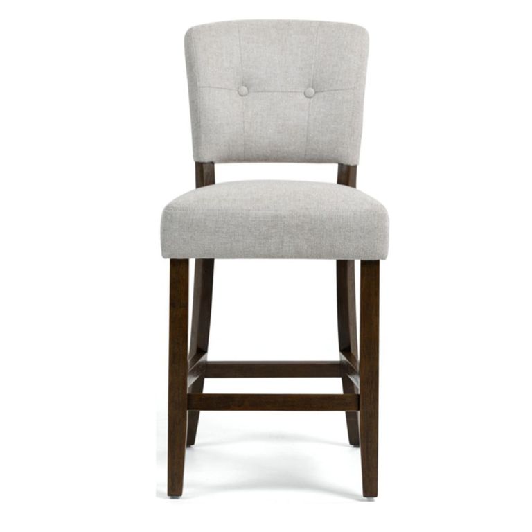 Oakridge Counter Stool - Set of 2 - Beige Fabric - Dark Oak