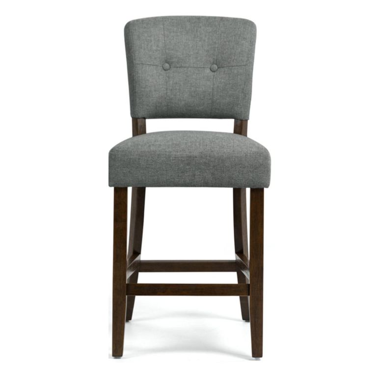 Oakridge Counter Stool - Set of 2 - Grey Fabric - Dark Oak