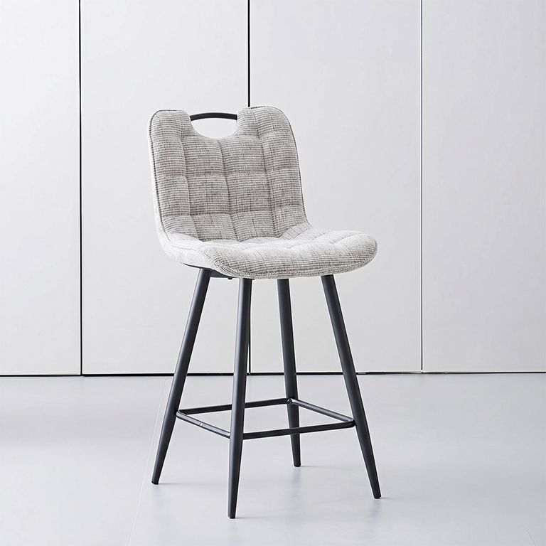Symphony Counter Stool - Set of 2 - Biscuit and Black - Fabric and Metal