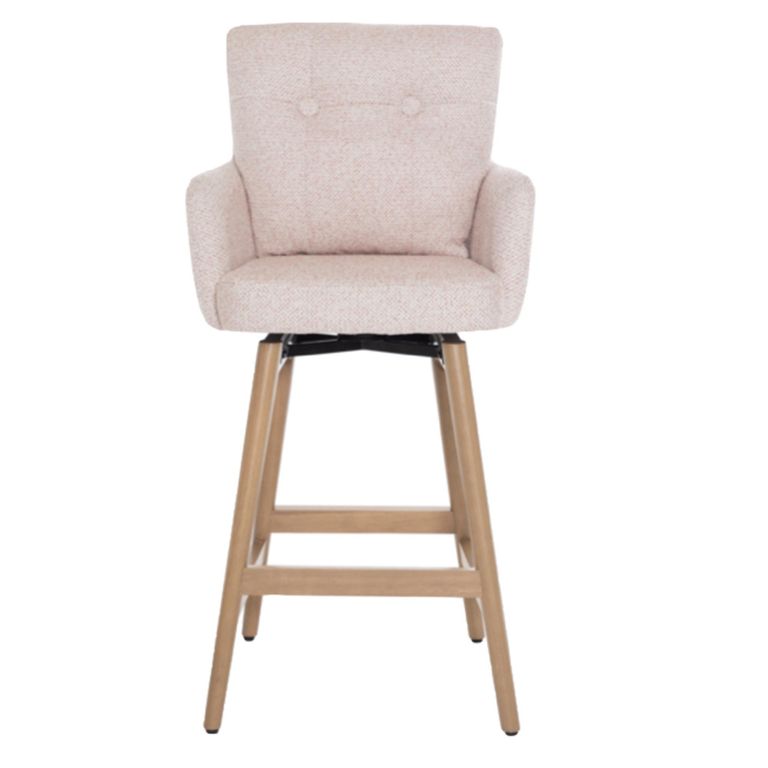 Cotswold Counter Stool - Set of 2 - Blush Pink - Fabric and Wood
