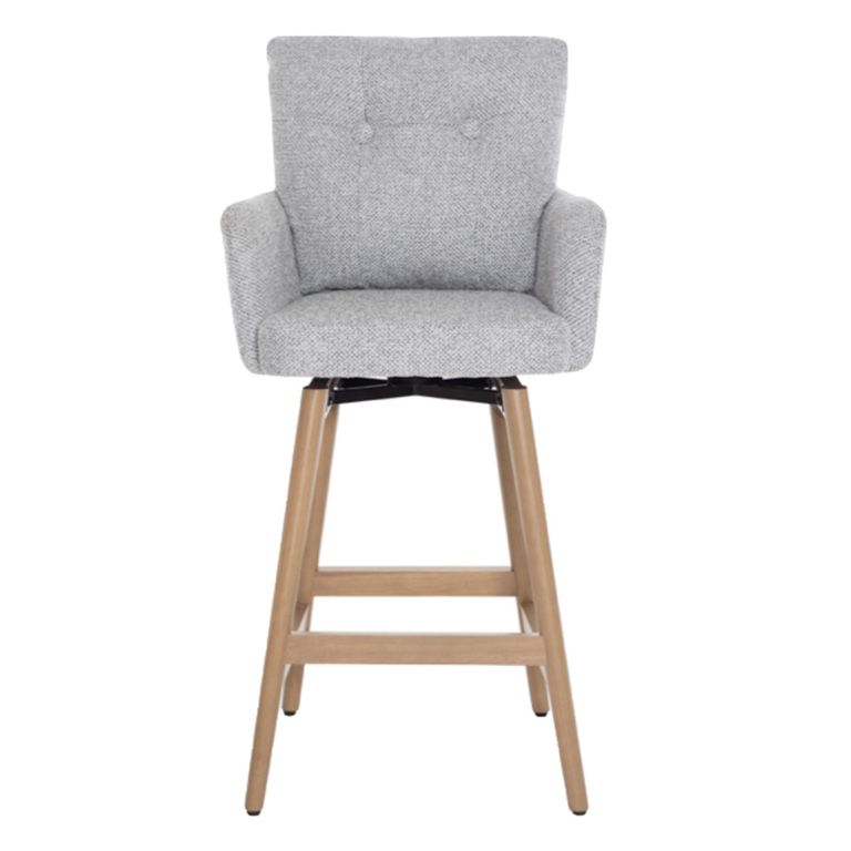 Cotswold Counter Stool - Set of 2 - Grey - Fabric and Wood