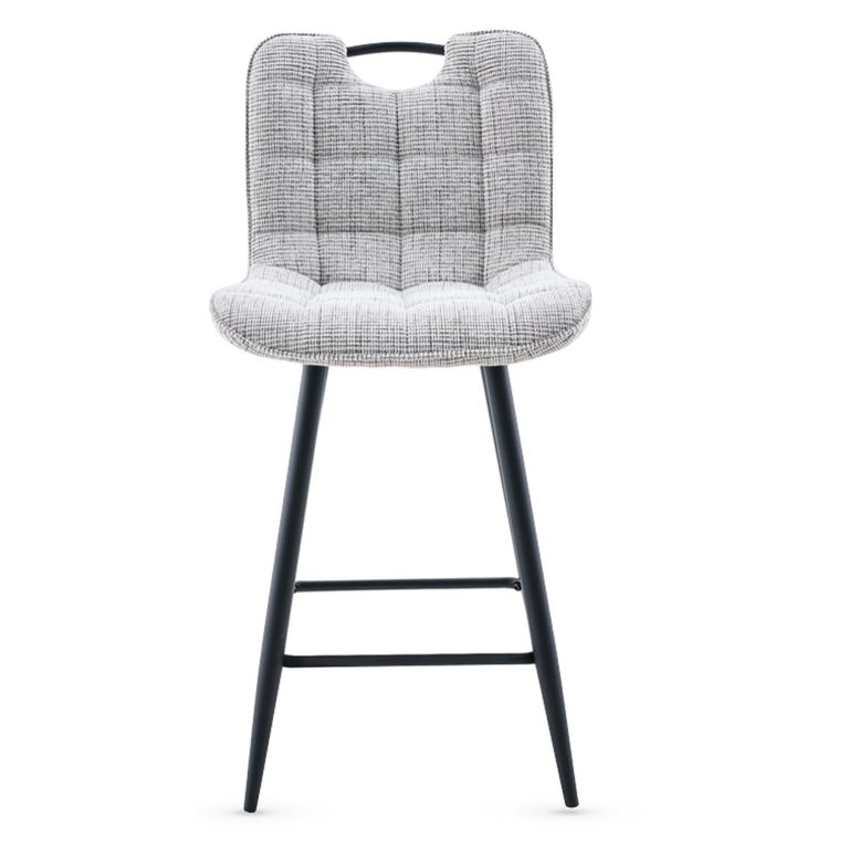 Symphony Counter Stool - Set of 2 - Biscuit and Black - Fabric and Metal