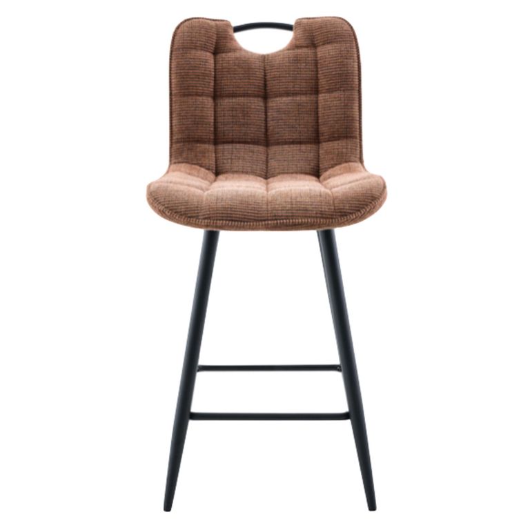 Symphony Counter Stool - Set of 2 - Rust and Black - Fabric and Metal