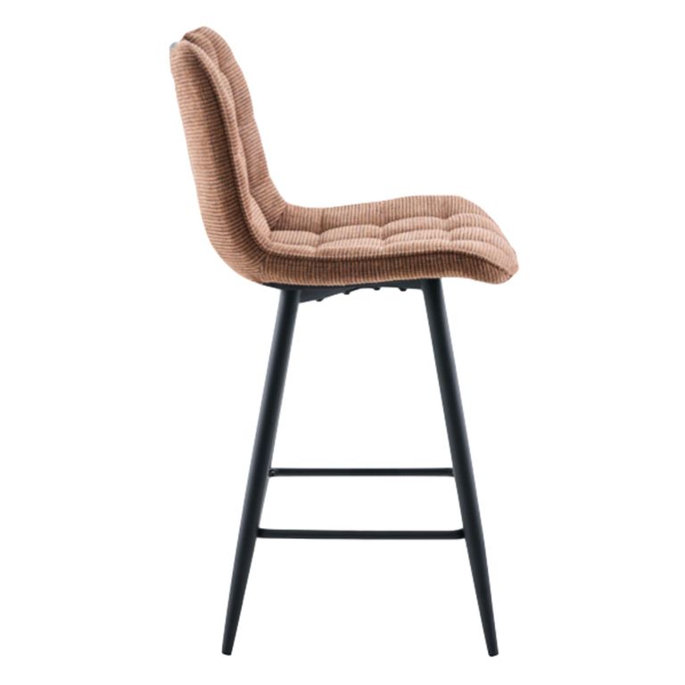 Symphony Counter Stool - Set of 2 - Rust and Black - Fabric and Metal