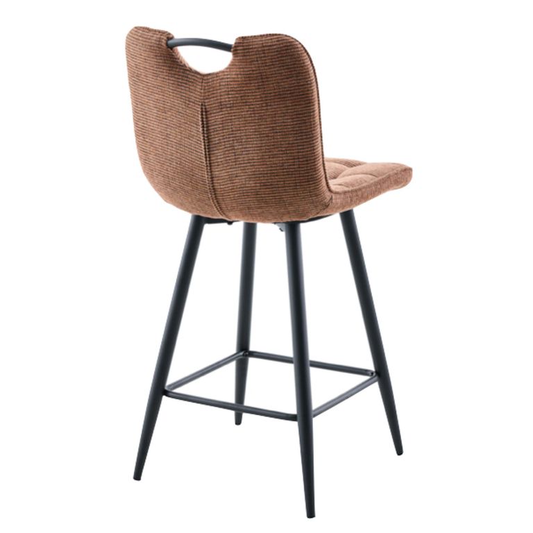 Symphony Counter Stool - Set of 2 - Rust and Black - Fabric and Metal