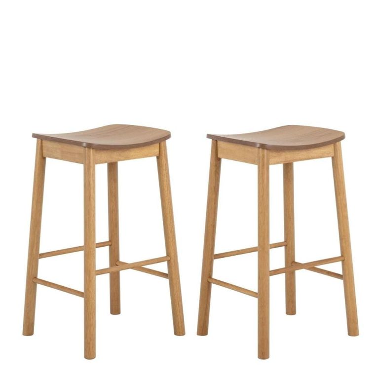 Clearance - Barlow Barstool - Set of 2 - Without Back - Matt Oak - FSS17373