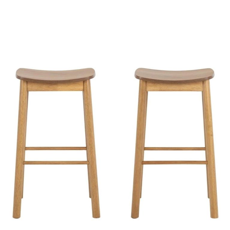 Clearance - Barlow Barstool - Set of 2 - Without Back - Matt Oak - FSS17373