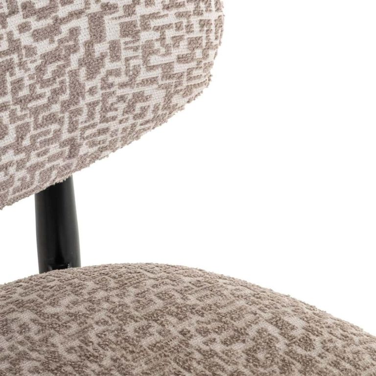 Dantes Barstool - Natural Geo and Black - Fabric and Metal