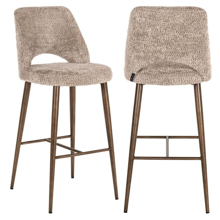 Delphine Barstool - Lovely Nature and Gold - Fabric and Metal