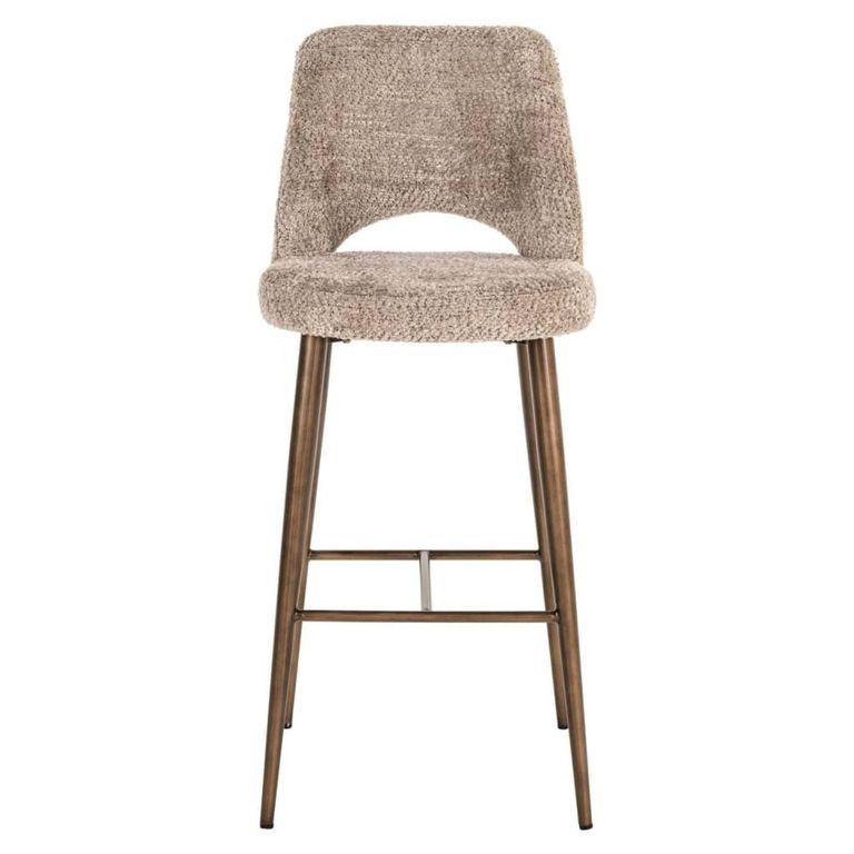 Delphine Barstool - Lovely Nature and Gold - Fabric and Metal