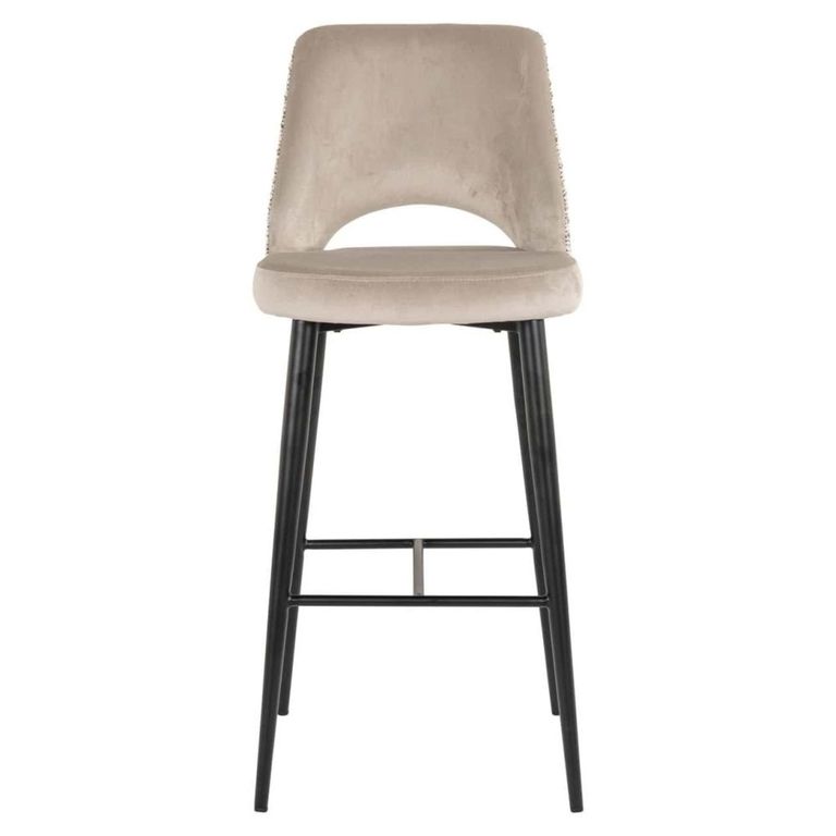 Tabitha Barstool - Trendy Nature and Black - Fabric and Metal