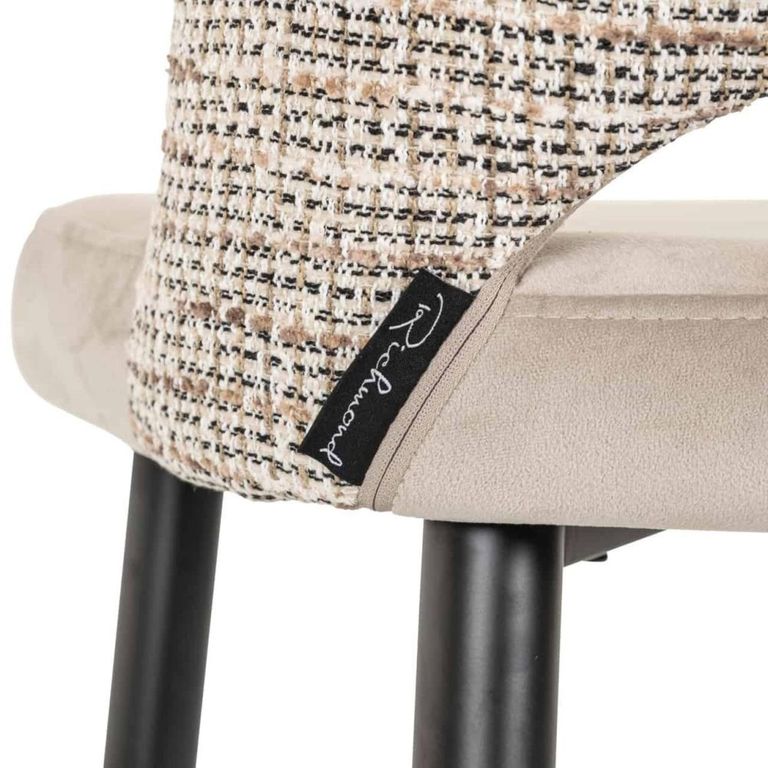 Tabitha Barstool - Trendy Nature and Black - Fabric and Metal