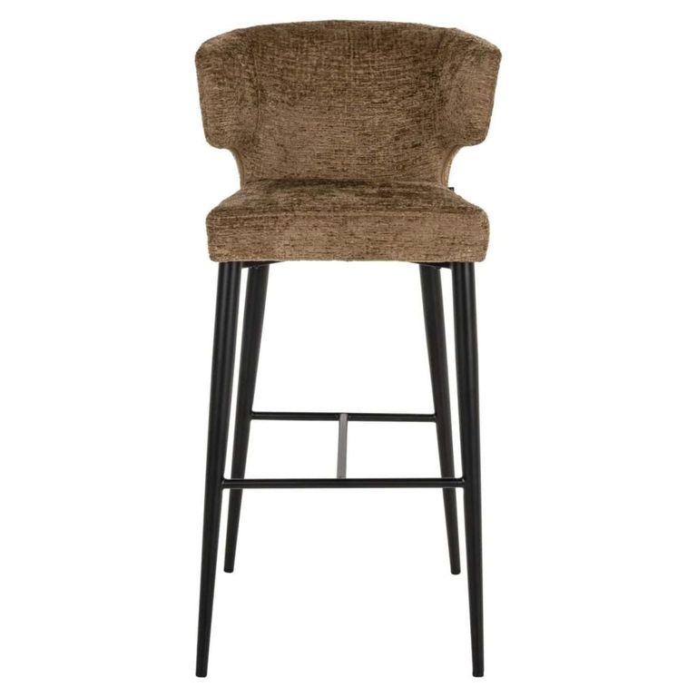 Taylor Barstool - Brandy Fusion and Black - Fabric and Metal