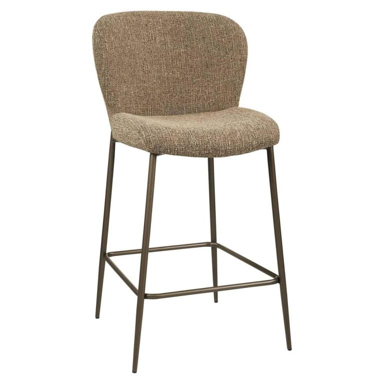 Odarby Counter Stool - Brown Tweed - Fabric and Metal