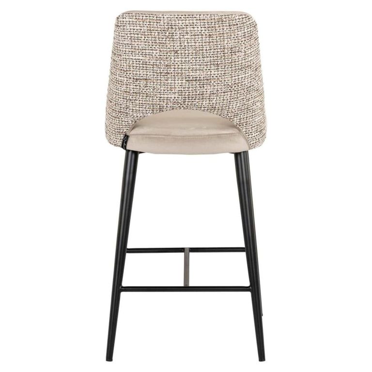 Tabitha Counter Stool - Trendy Nature and Black - Fabric and Metal