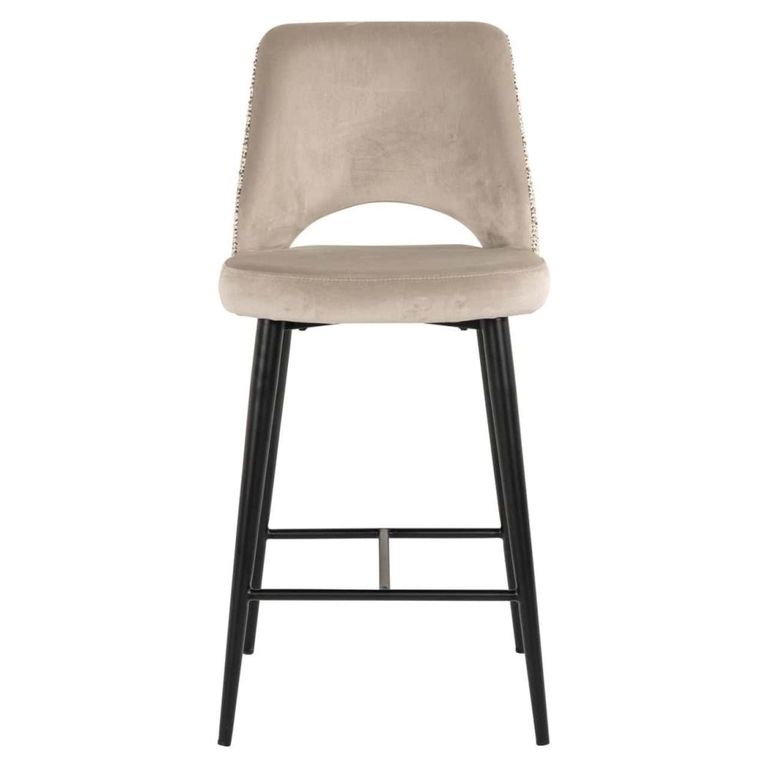 Tabitha Counter Stool - Trendy Nature and Black - Fabric and Metal