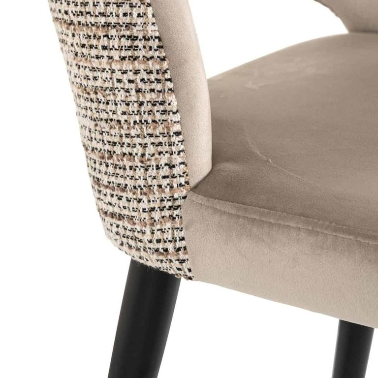 Tabitha Counter Stool - Trendy Nature and Black - Fabric and Metal