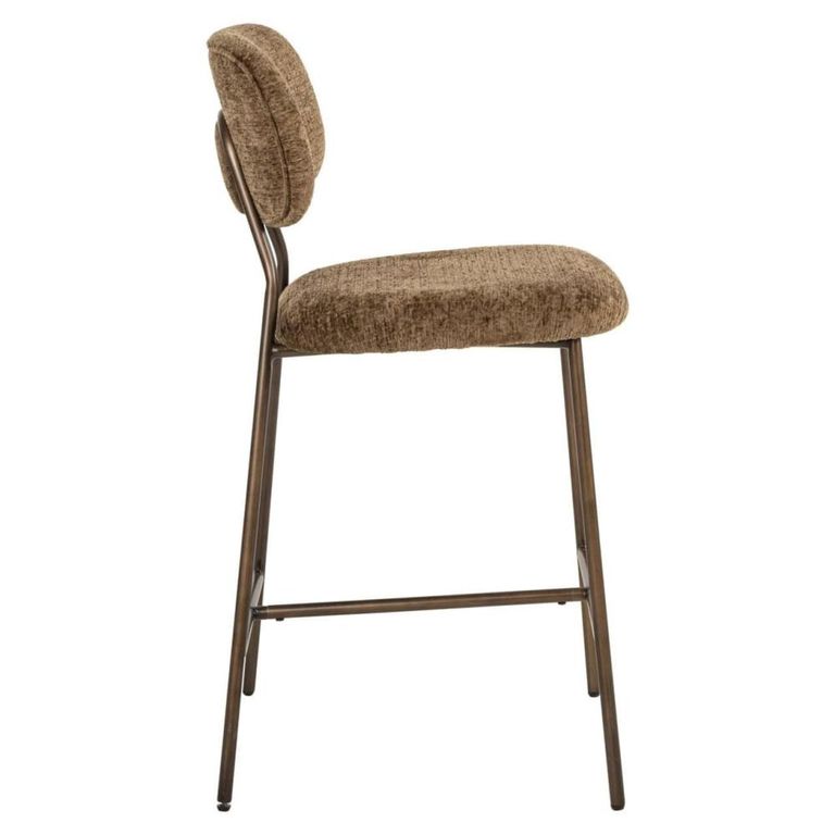 Xenia Counter Stool - Set of 2 - Brandy Fusion - Fabric and Metal