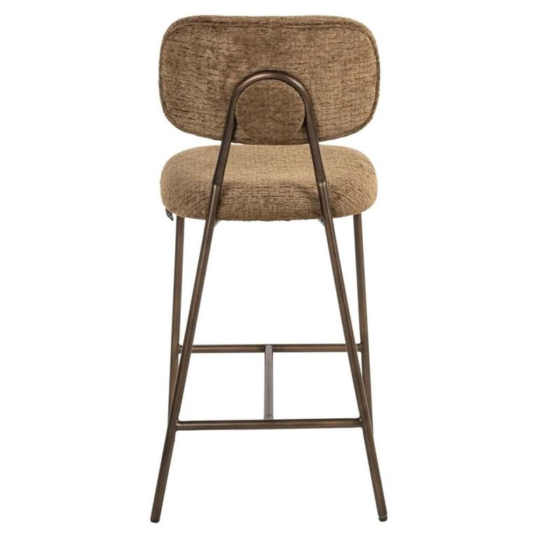 Xenia Counter Stool - Set of 2 - Brandy Fusion - Fabric and Metal
