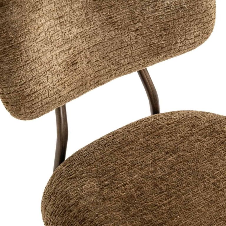 Xenia Counter Stool - Set of 2 - Brandy Fusion - Fabric and Metal