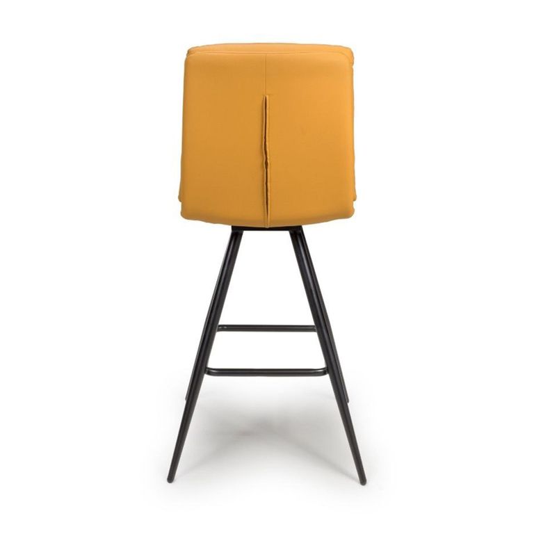 Nobo Swivel Bar Stool - Set of 2 - Ochre - Faux Leather