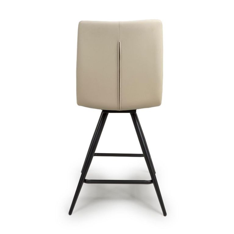 Nobo Swivel Bar Stool - Set of 2 - Taupe - Faux Leather