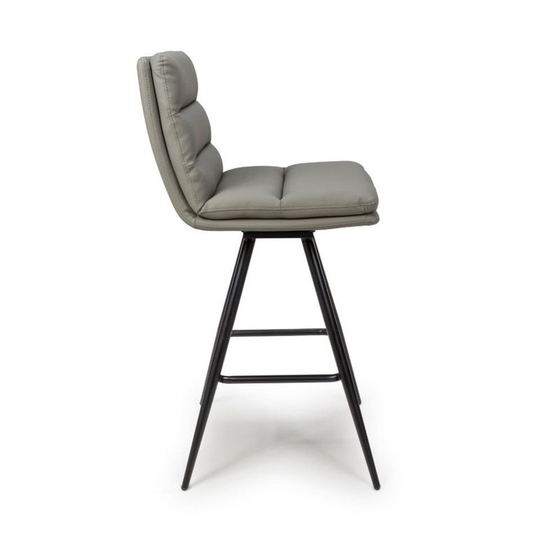 Nobo Swivel Bar Stool - Set of 2 - Truffle - Faux Leather