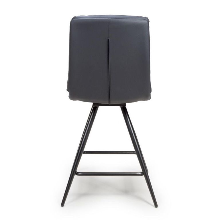 Nobo Swivel Counter Stool - Set of 2 - Black - Faux Leather