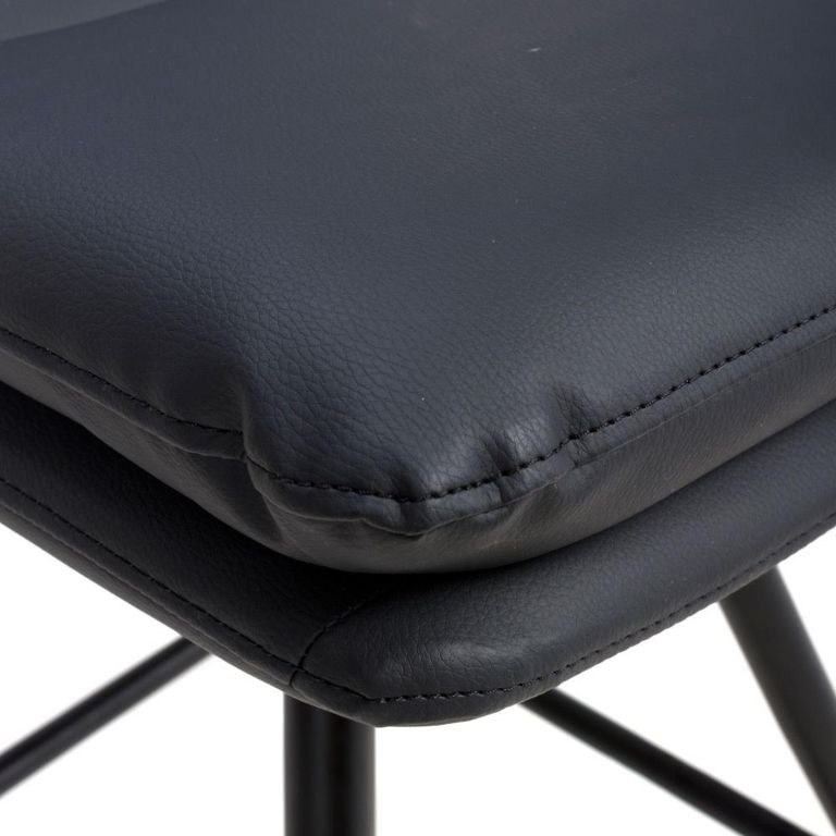 Nobo Swivel Counter Stool - Set of 2 - Black - Faux Leather