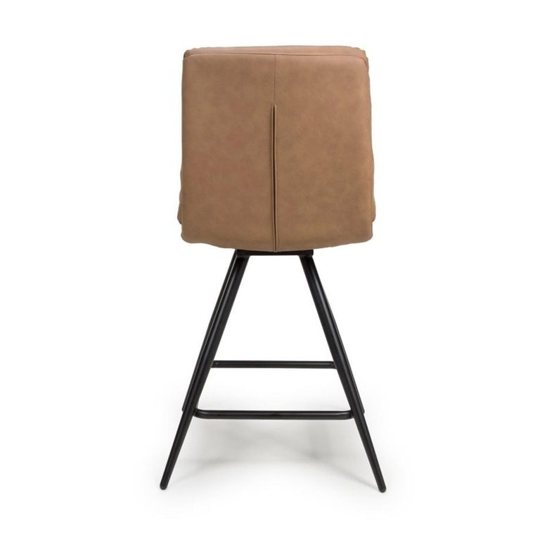 Nobo Swivel Counter Stool - Set of 2 - Tan - Faux Leather