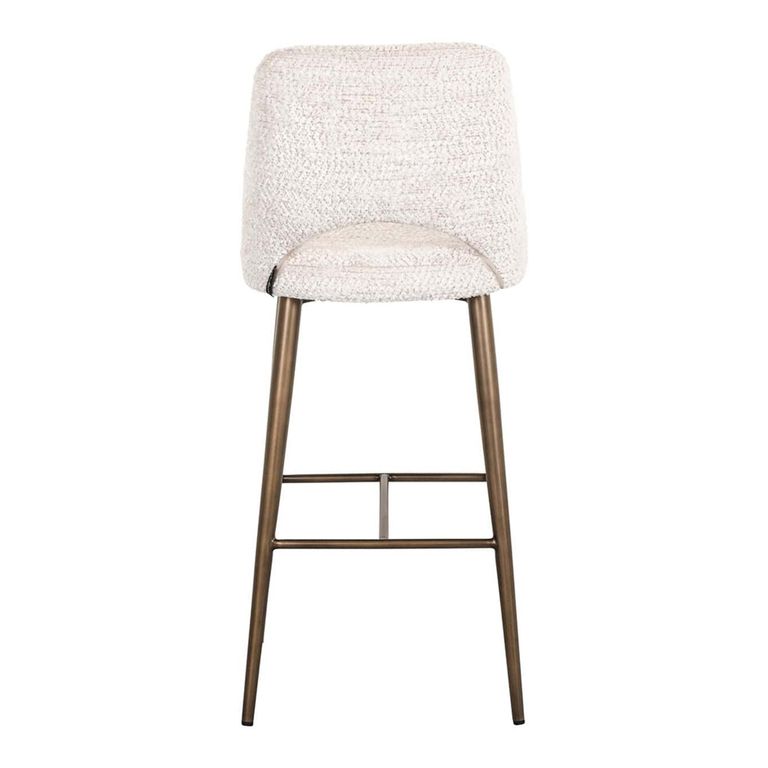 Delphine Cream Fabric Barstool with Back