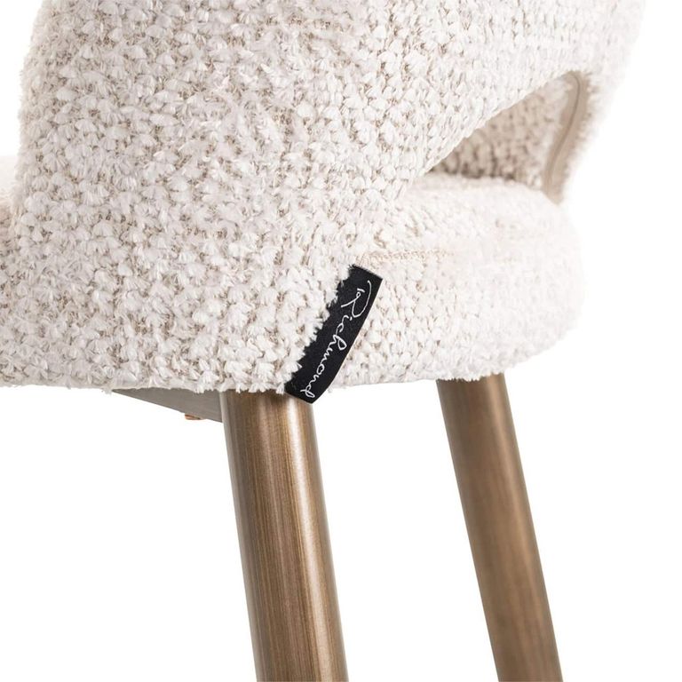 Delphine Cream Fabric Barstool with Back