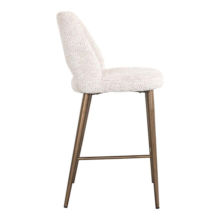 Delphine Cream Fabric Counter Stool with Back