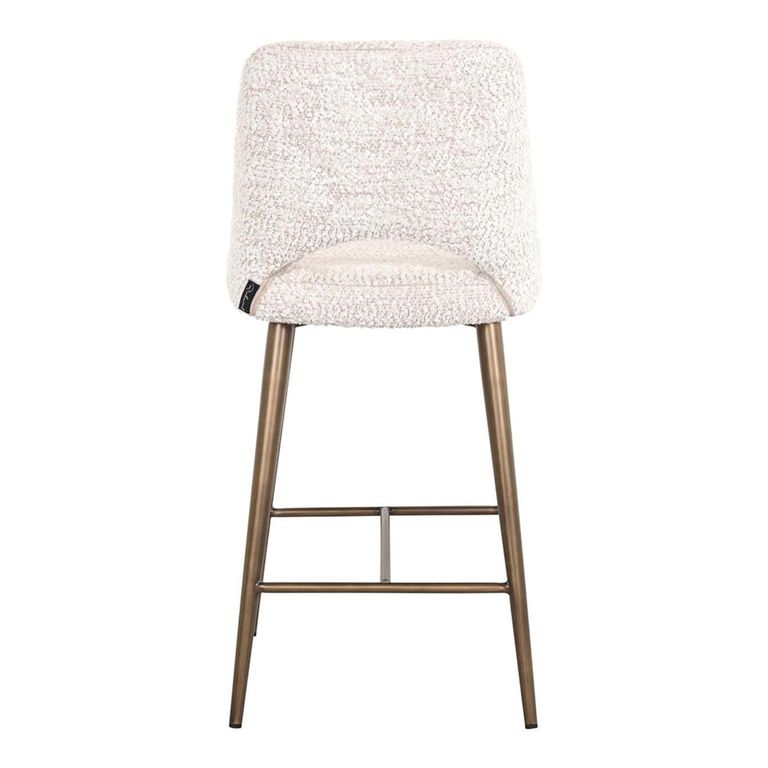 Delphine Cream Fabric Counter Stool with Back